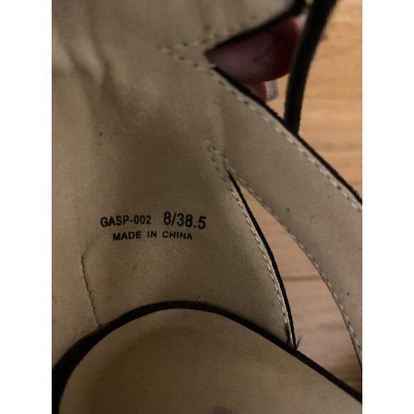 CL By Laundry women's Black Suede Ankle Strap 3.5" block Heels Size 8M - Picture 7 of 8